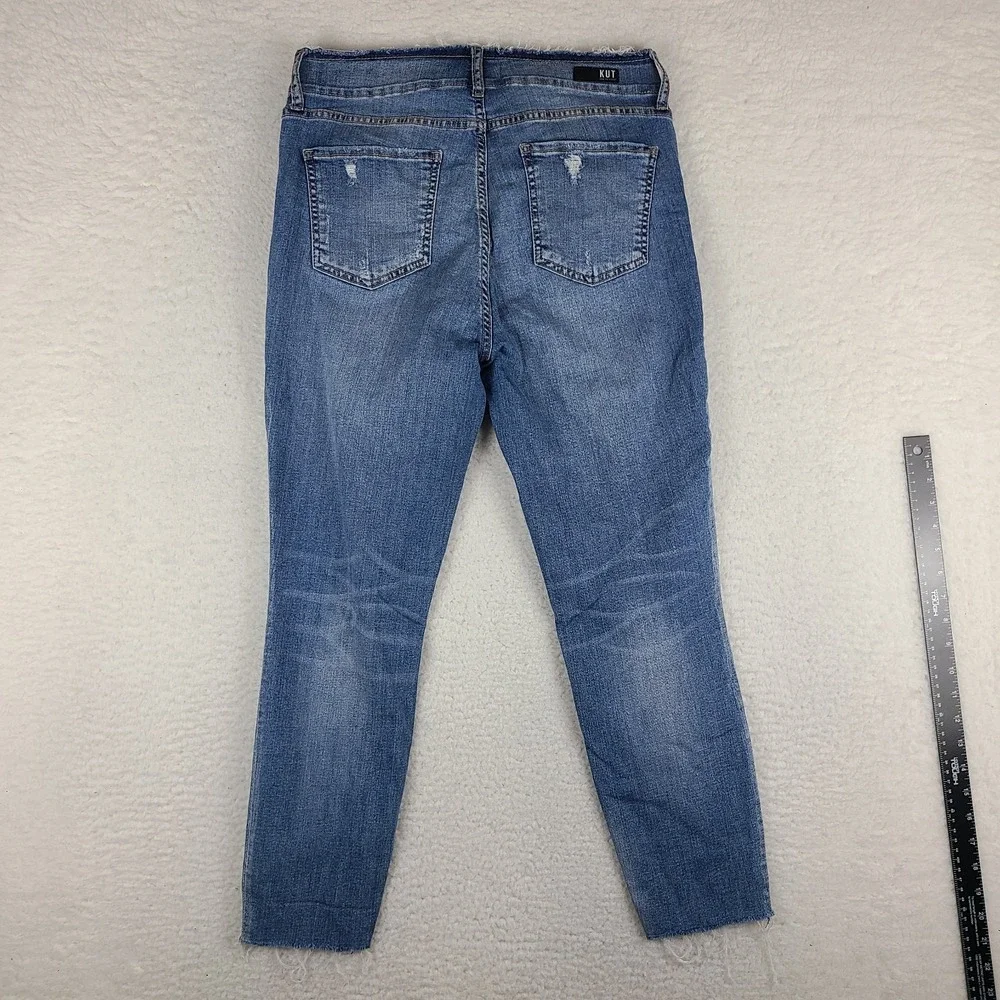 Kut From‎ The Kloth Jeans Womens 12 Blue Connie High Rise Ankle Skinny Distress